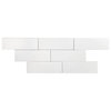 London White 3"x9" Ceramic Tile, Set of 30