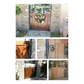 Rancho Santa Fe Ipe Entry Gate with Asian Gate Hardware