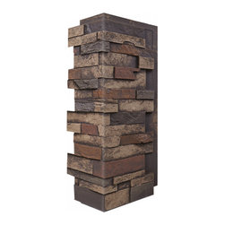 148-EVEREST STACKED DEEP SLATE CORNER 24"H X 6"W X 1"D - Wall Panels