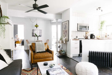 Danish living room photo in Boston