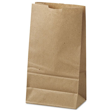Grocery Paper Bags, 35 lbs Capacity, #6, 6w x 3.63d x 11.06h, Kraft, 500 Bags