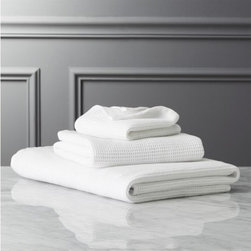White Waffle Weave Bath Towels | CB2 - Bath Products