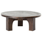 Four Hands - Cruz Coffee Table-Antique Rust - Brutalist-inspired shaping makes a modern statement, indoors or out. Swirls of color play across the antique rust finish, while mixed proportions create a sense movement. Safe for outdoor spaces '" cover or store indoors during inclement weather and when not in use.