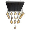 Industrial Tiered Chandelier, L E D Bulbs, Suspended Mount