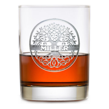 Custom Engraved Barware Glasses, Personalized Home Bar Glassware