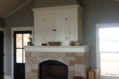 Elegant family room photo in Austin