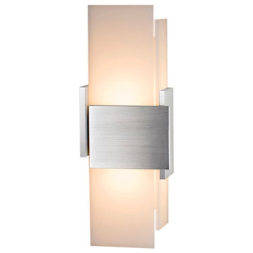 Acuo LED Wall Sconce, Brushed Aluminum, Frosted