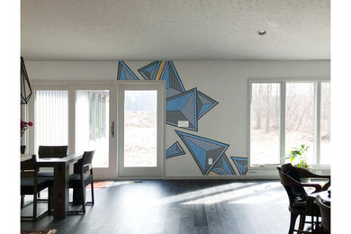 Dining room - small modern dining room idea in Cleveland