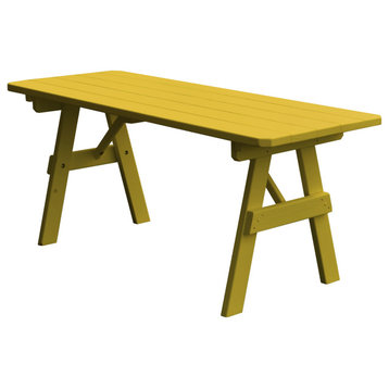 Pine Traditional Table, Canary Yellow, 5 Foot