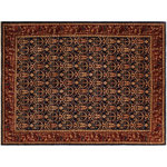 Bareens Designer Rugs - Oriental Ziegler Gracie Blue Red Hand-Knotted Wool Rug - 8'4'' x 10'1'' - Enhance the ambiance of your home with this magnificent Persian-influenced Turkish hand-knotted rug made by skilled artisans capable of creating the most exceptional vegetable dyes and hand-spun wool. This exquisite handmade rug is a one-of-a-kind Peshawar Kafkaz, otherwise identified as Chobi, Chobi Peshawar, Oushak, or Ziegler rug. These handmade rugs are crafted in Pakistan utilizing superior-quality wool imported from Australia, New Zealand, and Korea in two types of weaves: the Persian weave and the Mori weave. This rug is meticulously crafted by hand using the finest natural vegetable dyes extracted from local plants. The artisans use a blend of hand-spun local and fine merino wool, resulting in a rug with a compelling texture, higher lanolin content, and longer staple. The artisans occasionally incorporate natural or artificial silk into the pile to enhance specific motifs. The finished product is an awe-inspiring execution of flawless design and an understated palette that exudes elegance.
