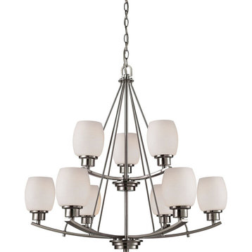 Casual Mission 9-Light Chandelier, Brushed Nickel