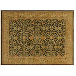 Bareen's Designer Rugs - Antique Low,Pile Taryn Green/Beige Wool Rug, 4'0 x 5'8 - Designed with mesmerizing intricacy and gorgeous color palette, this hand-knotted masterpiece is an semi-antique distressed vintage rug. Featuring a low-pile, showcasing the intricate design and pile of the rug. This handmade rug is truly one of a kind featuring all vegetable dyes and handspoun wool.