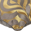 Damask 16"x16" Jacquard Gold Pillows Cover, Grey Gold Luxury
