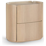 Meridian Furniture - Everett Nightstand, Natural - Everything you need at night is easily within arm's reach when you bring home this Everett natural nightstand. Its rich natural finish and oak veneer exude modern sophistication, complemented by a contemporary design with a raised edge around the perimeter of the top to keep everything in place. Perfect for bedside essentials, it blends practicality with style, offering ample storage and a sleek surface for lamps or decor. Enhance your bedroom with this functional yet elegant piece that combines timeless aesthetics with everyday convenience.