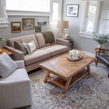 Soft Neutrals & Statement Pieces in a Modern Vintage Living Room
