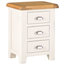 Padstow Ivory Painted Oak Large 3-Drawer Bedside Table