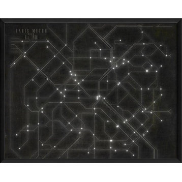 Paris Metro Framed Map
