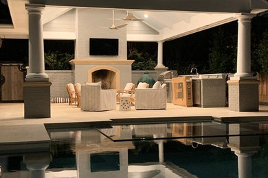Mid-sized minimalist home design photo in Houston