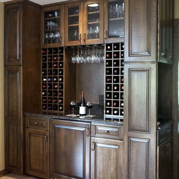 Traditional Kitchen - Medium Brown Wood Cabinets & Granite Tops With an Ogee Edg