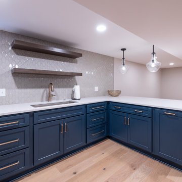 Family-Friendly Basement Remodel with Gym, Bar & Custom Entertainment Center