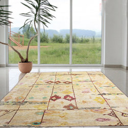 Eros Ivory Sari Silk Hand Knotted Rug 30042 6x9 - Home Decor