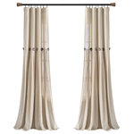 Triangle Home Fashions - Linen Button Single Window Panel, Dark Linen, 95"x40" - Add the elegance of linen to your home with these farmhouse chic curtains. Color blocking is always in style and we love the details of pleats and buttons. Slight weave variations are authentic to this natural fiber blend and create a one-of-a-kind look.1 Window Panel: 95"H x 40"W