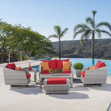 Cannes™ 6pc Love & Motion Club Seating Set - Sunset Red