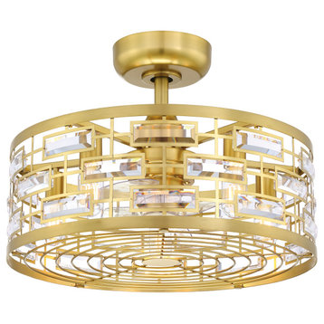 Klout 5-Light 22" Ceiling Fan, Brushed Satin Brass