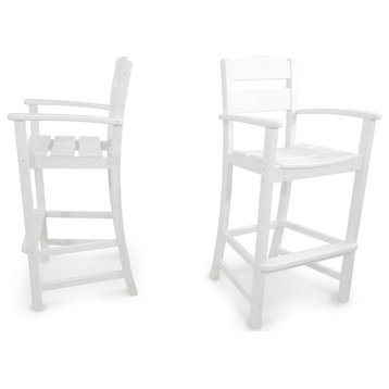 Ivy Terrace Classics 2-Piece Bar Arm Chair Set, White