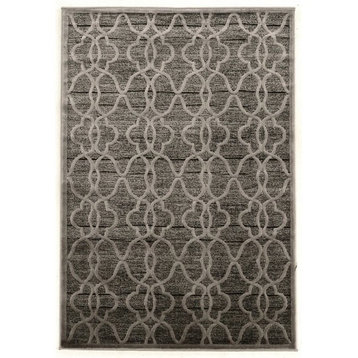 Linon Platinum RawIron Power Loomed Polyester 8'x11' Rug in Gray