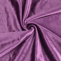 Hotham Pink Red and Purple Plain Ready Made Velvet Curtains and Fabrics Byzantiu - Upholstery Fabric