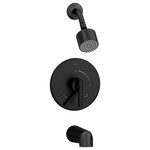 Symmons - Symmons Dia Tub and Shower Faucet Trim Kit, Wall Mounted, Matte Black - The Dia Single Handle Wall Mounted Tub and Shower Trim boasts a modern sophistication to complement contemporary bathroom designs. Plated in a scratch resistant finish over solid metal, this shower trim has the durability to add contemporary styling to your bathroom for a lifetime. With an ADA compliant single lever handle design, the solid brass valve cover plate features hot and cold indicators to ensure custom water temperature setting with ease of use for everyone. At an eco friendly low flow rate of 1.5 gallons per minute, the single mode showerhead is WaterSense certified so that you can conserve water without sacrificing performance, saving you money on your water bill. This model includes everything you need for quick installation. This tub and shower trim kit includes a showerhead, shower arm, escutcheon, tub spout, shower lever handle, and a handle to adjust the flow of water from the showerhead to tub spout. You'll easily be able to update your bathroom without having to replace your valve. With features that are crafted to last and a style that is designed to please, the Symmons Dia Single Handle Wall Mounted Tub and Shower Trim is a seamless addition to your bathroom and is backed by our limited lifetime warranty.