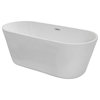 Elegant Decor Odette 65" Iron and Nylon Soaking Roll Top Bathtub in Glossy White