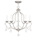 Livex Lighting - Chesterfield Chandelier, Brushed Nickel - Simple elegance adorns the Chesterfield collection as strings of clear crystal gently cascade from a graceful frame of small scale tubing finished in brushed nickel.