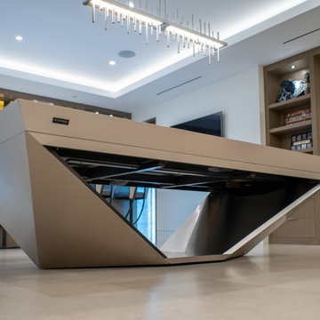 Stealth Brushed Aluminum Contemporary Pool Table