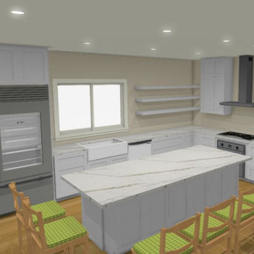 A 3D Outlay of A Proposed Kitchen Remodeling Project