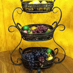 Wrought Iron Amalfi Triple Basket - Products