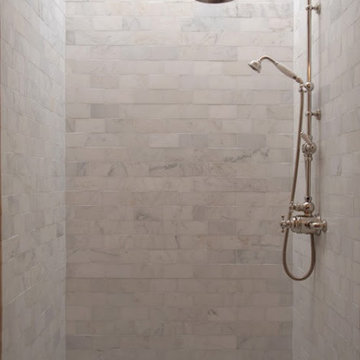 Marble Subway Tile Shower Stall