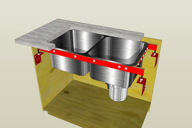 Undermount sink cutaway illustratiom