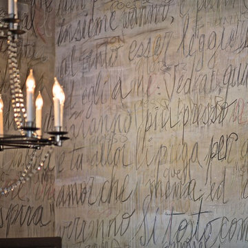 Calligraphic mural, hand painted on canvas.