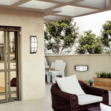 Tyro Wet Location Wall Fixtures on Patio