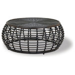 Sunset West - Venice Coffee Table - The Venice Coffee Table from Sunset West delivers a striking design, contrasting clean lines with negative space with its open weave. Crafted in chocolate resin wicker, its unique design spans multiple styles, and is a delightful addition as a modern or global inspired piece to your home.