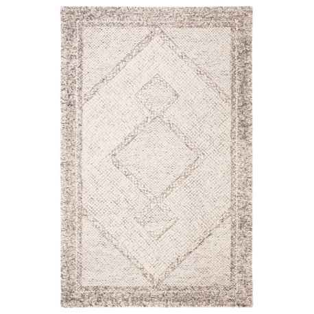 Safavieh Couture Abstract Collection ABT345 Rug, Ivory/Grey, 11'x15'