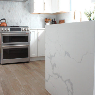 Modern Kitchen with Waterfall Edge by Lauren