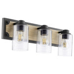 Quorum - Quorum 5143-3-69 Corner Bracket - 3 Light Bath Vanity - This 3-Light vanity light will bring an attractiveCorner Bracket 3 Lig Noir/Driftwood ClearUL: Suitable for damp locations Energy Star Qualified: n/a ADA Certified: n/a  *Number of Lights: 3-*Wattage:60w Medium Base bulb(s) *Bulb Included:No *Bulb Type:Medium Base *Finish Type:Noir/Driftwood