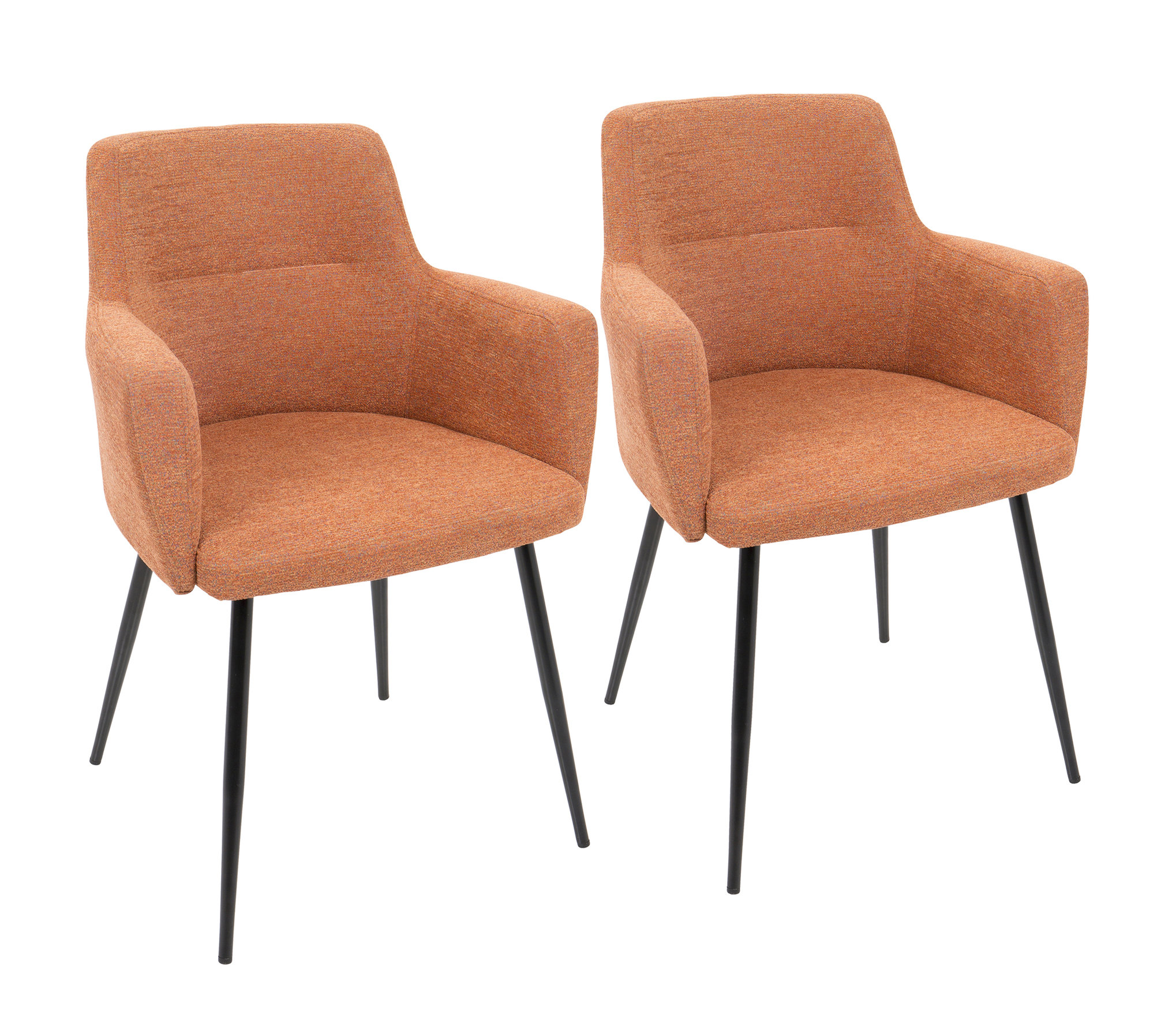 LumiSource Andrew Dining Chair, Gray, Set of 2, Orange/Black