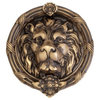 Leo Lion Door Knocker 8-3/8", Antique Brass