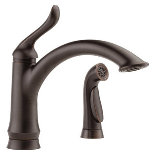Delta Linden Single Handle Kitchen Faucet With Spray - Transitional ...