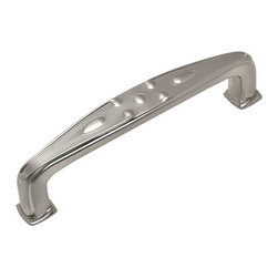 Cosmas - Cabinet Pull, 3-3/4" Hole Centers, Satin Nickel, Set of 10 - Cabinet And Drawer Handle Pulls