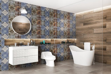 Example of an eclectic bathroom design in Toronto